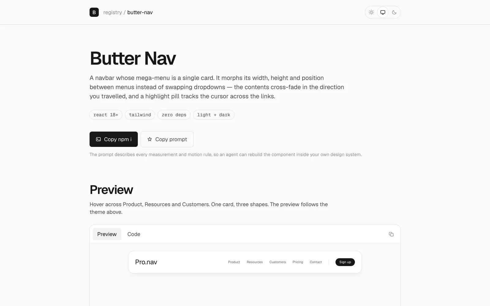Butter Nav