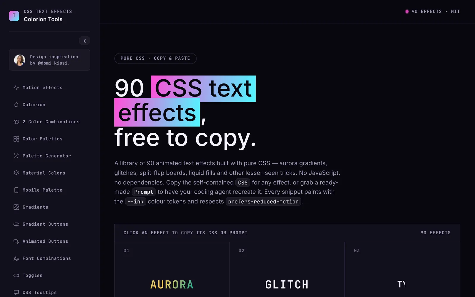Colorion Text Effects